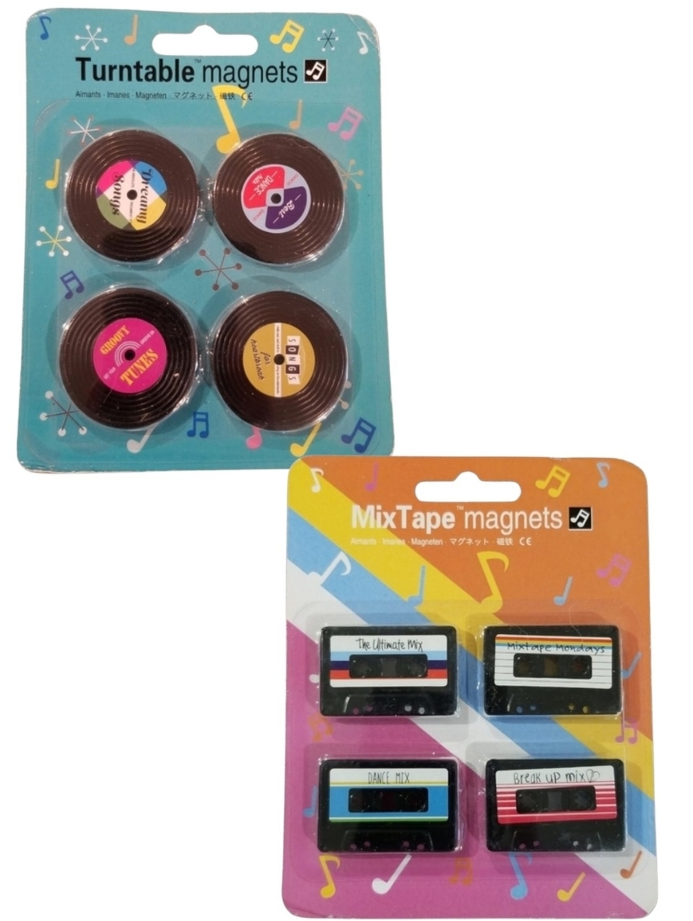 Vinyl Record & Tape Magnets Set